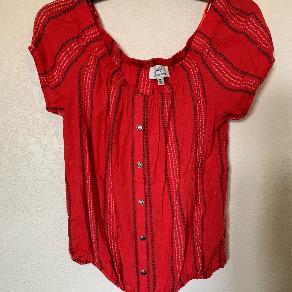 Twine & String red striped blouse